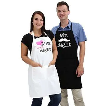 Unique Mr. Right & Mrs. Always Right Aprons for Couples