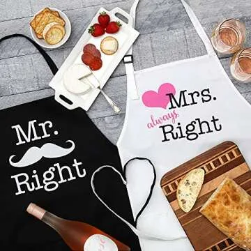 Unique Mr. Right & Mrs. Always Right Aprons for Couples