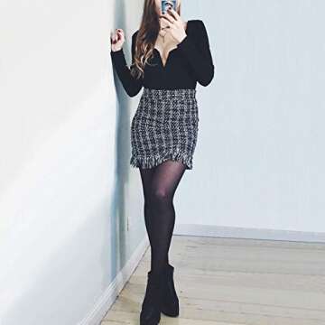 Women's Low Cut Bodysuit Sexy Leotards Deep V Neck Long Sleeve Body Suits Tops Black S