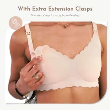 MomWills Nursing Bras for Breastfeeding, Seamless Ultra Comfort Maternity Bra, Natural Shape Pregnan...