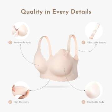 MomWills Nursing Bras for Breastfeeding, Seamless Ultra Comfort Maternity Bra, Natural Shape Pregnancy Bras for Women