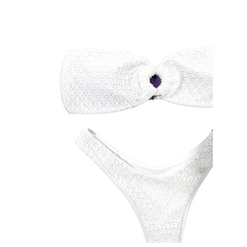Stylish WDIRARA Strapless Bandeau Bikini Set for Women