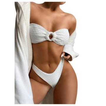 Stylish WDIRARA Strapless Bandeau Bikini Set for Women