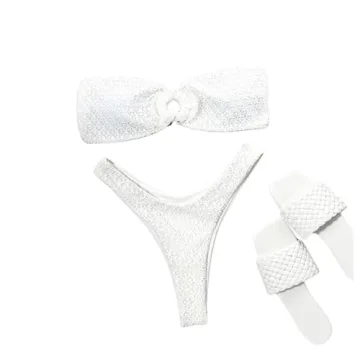 Stylish WDIRARA Strapless Bandeau Bikini Set for Women