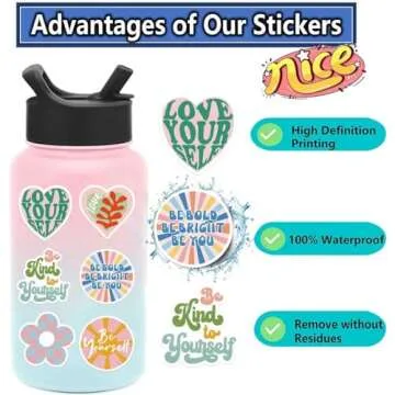 Cute Preppy Stickers Pack 100pcs Waterproof Motivational Vinyl