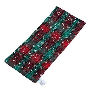 E-TING Sleeping Bag Christmas Accessory for Doll（Red-Green Plaid with Snowflakes）