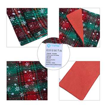 E-TING Sleeping Bag Christmas Accessory for Doll（Red-Green Plaid with Snowflakes）