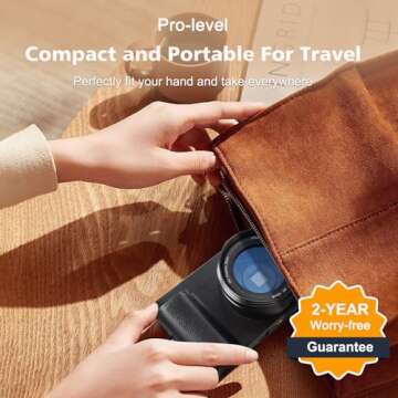 4K Digital Camera with Flash, 48MP Camera for Photography Teens Adults Autofocus Vlogging and YouTube Cameras with Flip Screen, Anti-Shake, 16X Digital Zoom, 32GB Card, Two Batteries, Lanyard