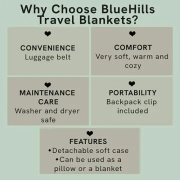 BlueHills Premium Soft Travel Blanket Pillow - 2 in 1 Combo