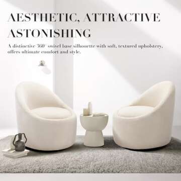 Swivel Accent Chair Barrel Chair, 360° Swivel Chair with Hidden Storage, Modern Small Round Swivel Chair, Accent Chair for Living Room/Bedroom-Beige