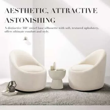 Swivel Accent Chair Barrel Chair, 360° Swivel Chair with Hidden Storage, Modern Small Round Swivel Chair, Accent Chair for Living Room/Bedroom-Beige