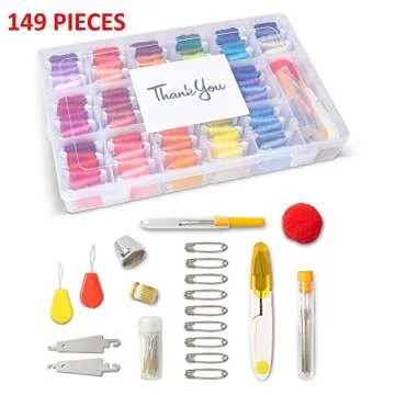 Lonkiktik Embroidery Floss Kit Cross Stitch Floss Kit Thread, Storage Organizer Kit Friendship Bracelets Floss and Cross Stitch Tools for String Make, Hand Embroidery, Knitting and Sewing gifts