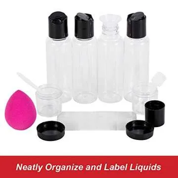 TSA Approved Clear Travel Toiletry Bag-Quart Sized with Zipper-Airport Airline Compliant Bag/Bottles-Men's/Women's 3-1-1 Kit (Makeup Dobber)