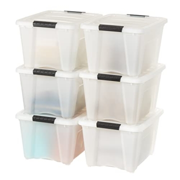 IRIS USA 32 Qt Stackable Plastic Storage Bins with Lids
