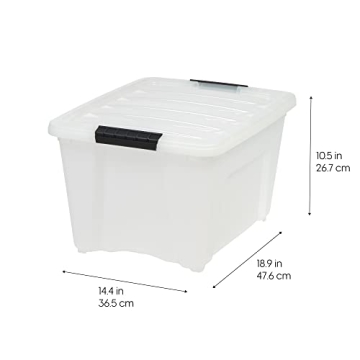 IRIS USA 32 Qt Stackable Plastic Storage Bins with Lids