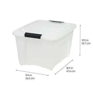 IRIS USA 32 Qt Stackable Plastic Storage Bins with Lids