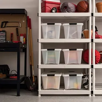 IRIS USA 32 Qt Stackable Plastic Storage Bins with Lids