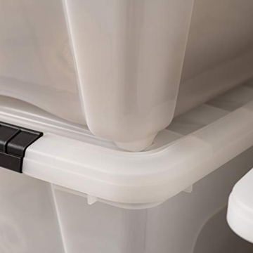 IRIS USA 32 Qt Stackable Plastic Storage Bins with Lids