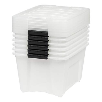 IRIS USA 32 Qt Stackable Plastic Storage Bins with Lids