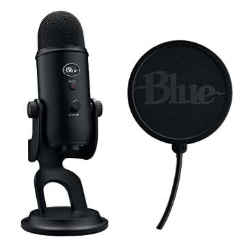 Logitech for Creators Blue Yeti Game Streaming Kit with Yeti USB Gaming Mic, Streaming, Twitch, Disc...