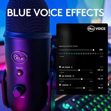 Logitech for Creators Blue Yeti Game Streaming Kit with Yeti USB Gaming Mic, Streaming, Twitch, Discord, Studio Quality Sound, Exclusive Streamlabs Themes, Custom Blue Pop Filter, PC/Mac/PS4/PS5