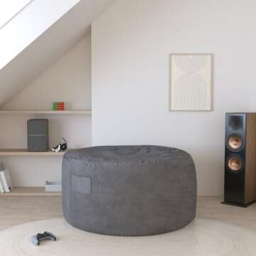 Homguava Bean Bag Chair: Giant Bean Bags with Memory Foam Filled, Large Beanbag Chairs Soft Sofa wit...