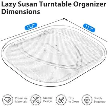 StackHelper Lazy Susan Turntable Organizer - Extra Large Capacity for Easy Kitchen Storage