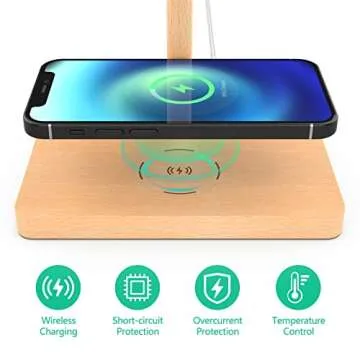 ForTidy Headphone Stand Wood for Desk with Wireless Charger Gaming Headset Stand Holds Dual Universa...