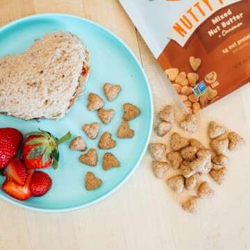 Mission MightyMe Nutty Puffs - Mixed Nut Butter Puffs for Babies + Kids - Pediatrician Developed - USDA Organic Peanut and Tree Nut - Plant-Based Protein, Gluten-Free - Cinnamon Flavor (1.5oz, 5-Pack)