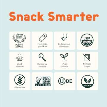 Mission MightyMe Nutty Puffs - Mixed Nut Butter Puffs for Babies + Kids - Pediatrician Developed - USDA Organic Peanut and Tree Nut - Plant-Based Protein, Gluten-Free - Cinnamon Flavor (1.5oz, 5-Pack)