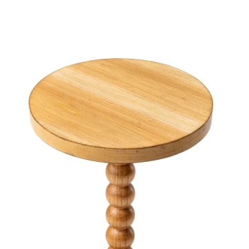 LONYKE Rustic Wood Drink Table for Small Spaces