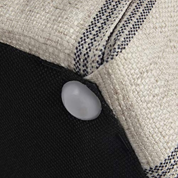 MARTHA STEWART Ellen Accent Ottoman - Solid Wood Frame, Soft Fabric, Hexagonal Small Stool Chair - Modern Foam Padded Top Footstool Living Room Furniture Natural, 18" W x 18" D x 16" H, Natural