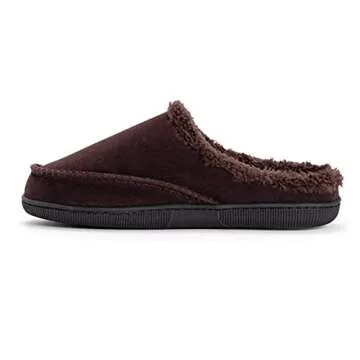 MUK LUKS mens Men's Faux Suede Clogs Slipper, Brown, 9-Aug US