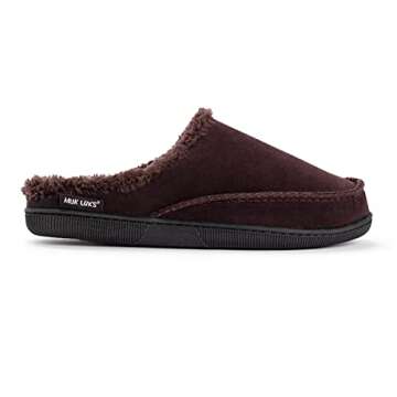 MUK LUKS mens Men's Faux Suede Clogs Slipper, Brown, 9-Aug US