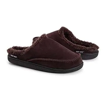 MUK LUKS mens Men's Faux Suede Clogs Slipper, Brown, 9-Aug US