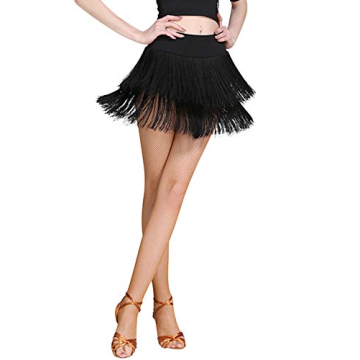ELLYDOOR Fringe Dance Skirts for Women Teens Ballroom Latin Salsa Skirt Festive Rave Sexy Mini Short...