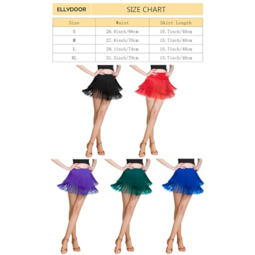 ELLYDOOR Fringe Dance Skirt Mini Shorts for Women Teens
