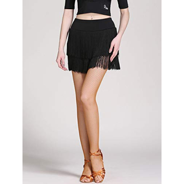 ELLYDOOR Fringe Dance Skirt Mini Shorts for Women Teens