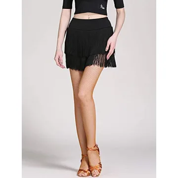 ELLYDOOR Fringe Dance Skirt Mini Shorts for Women Teens