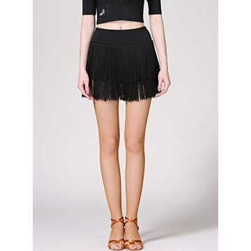 ELLYDOOR Fringe Dance Skirt Mini Shorts for Women Teens