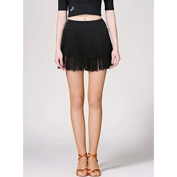 ELLYDOOR Fringe Dance Skirt Mini Shorts for Women Teens