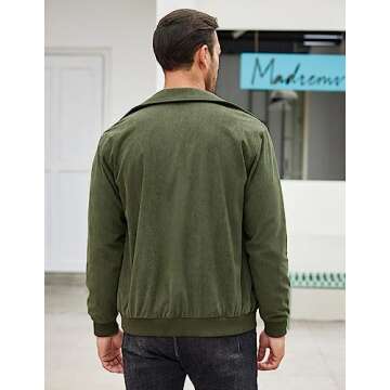 Stylish COOFANDY Light Fall Corduroy Bomber Jacket