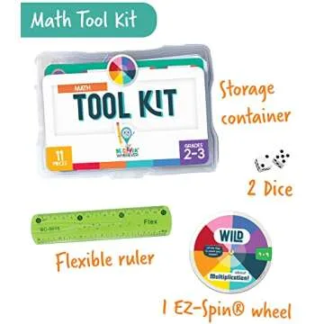 Carson Dellosa 11-Piece Be Clever Wherever Math Tool Kit for Grades 2-3 with Fun Manipulatives