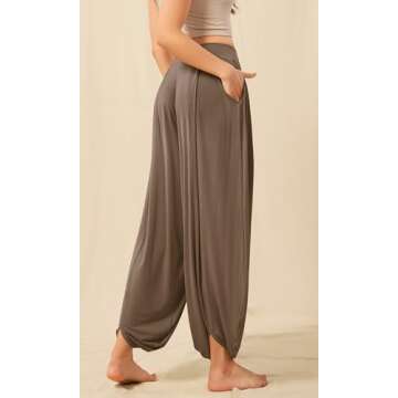 ODODOS Women's Wide Leg Pants with Pockets Lightweight Loose Draped Casual Palazzo Lounge Pajama Har...