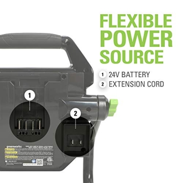 Greenworks 24V LED Work Light with 2000 Lumens and Tripod Mount