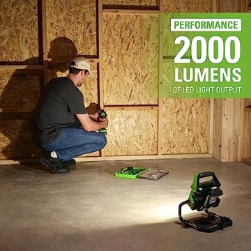 Greenworks 24V LED Work Light with 2000 Lumens and Tripod Mount