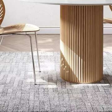 BIGMAII 47in Pine Wood Marble Dining Table for Home