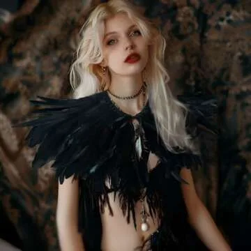 HOMELEX Black Witch Feather Collar for Halloween Costume