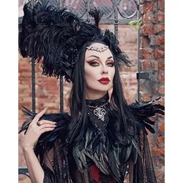 HOMELEX Black Witch Feather Collar for Halloween Costume