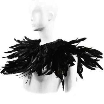 HOMELEX Black Witch Feather Collar for Halloween Costume